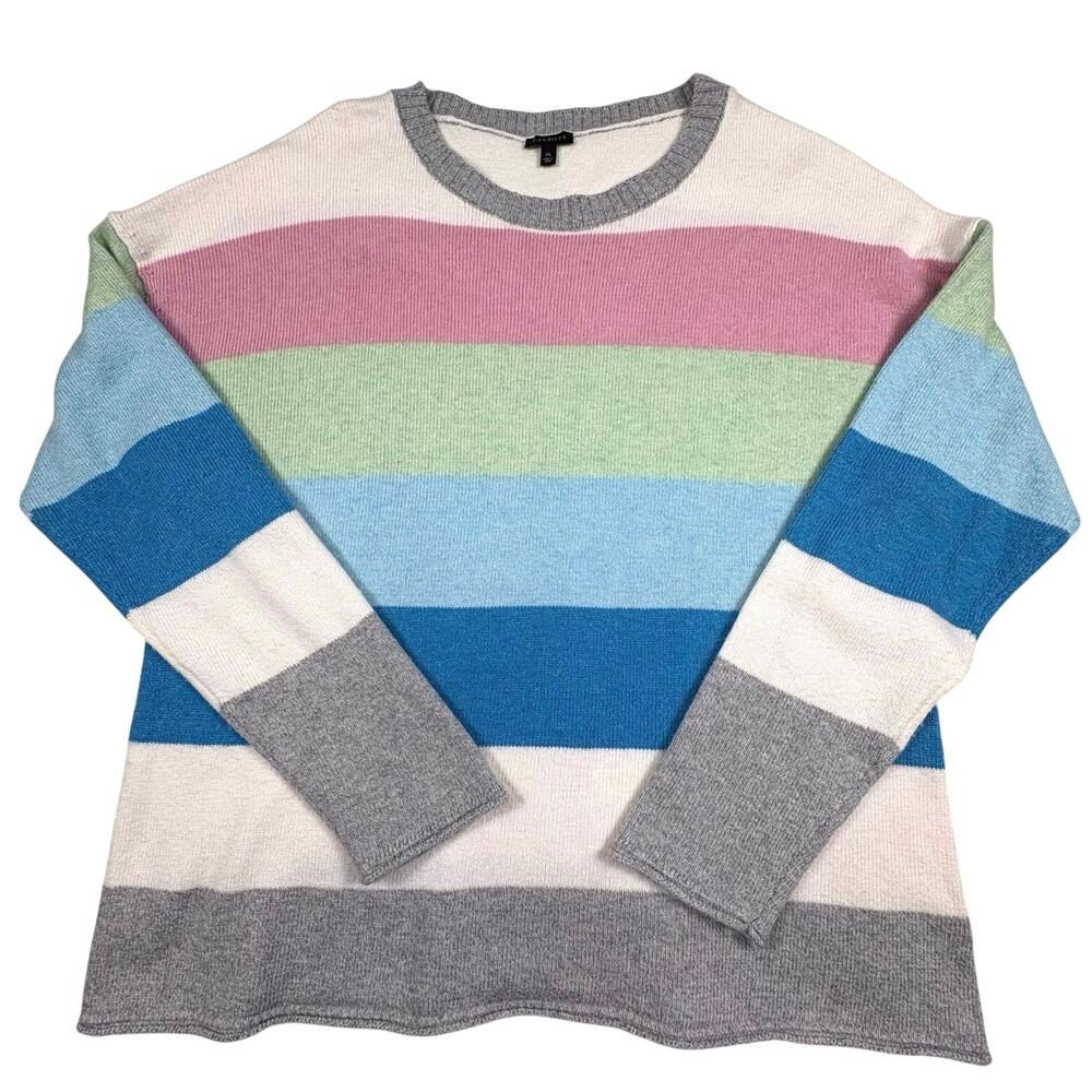 Talbots Pastel Striped Sweater Women's XL Lightweight Transitional Pullover